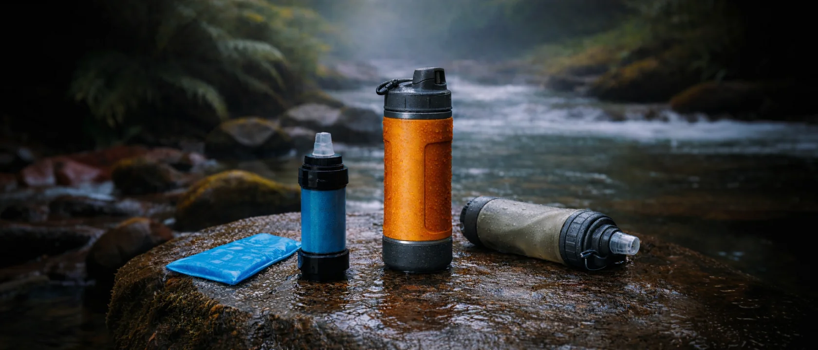 Wasserfilter am Waldbach